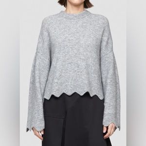 3.1 Phillip Lim Scallop Hem Sweater in Grey Melange | BWNT NEVER WORN